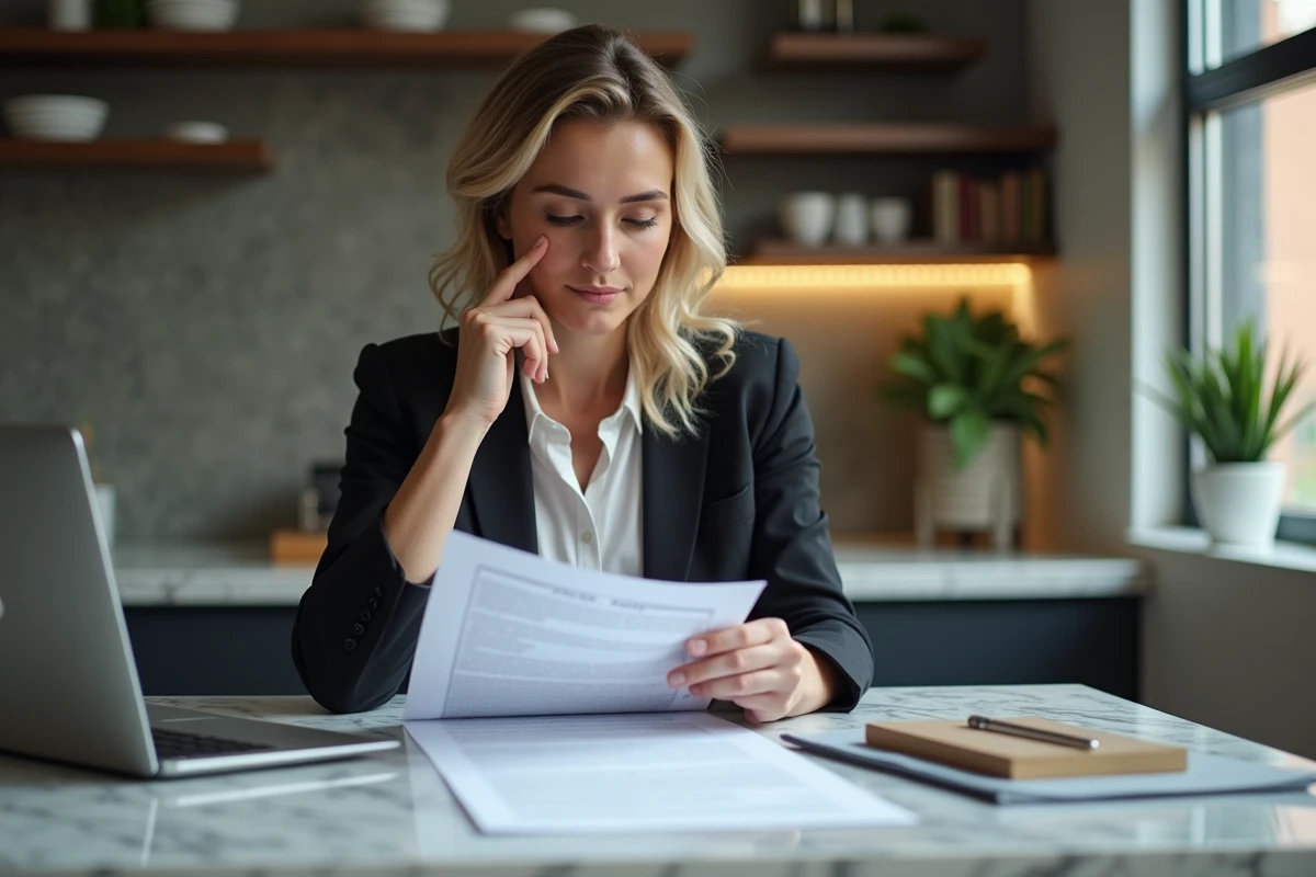 Femme d affaires en réunion immobiliere dans un appartement moderne