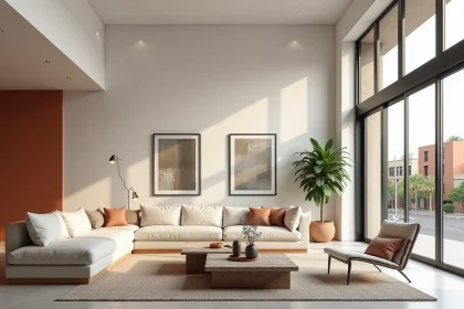 Appartement neuf à vendre à Guéliz Marrakech avec salon moderne et finitions contemporaines
