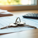 Clés d'appartement sur des documents d'assurance