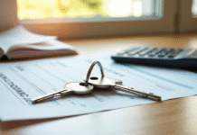Clés d'appartement sur des documents d'assurance