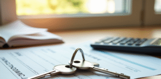 Clés d'appartement sur des documents d'assurance