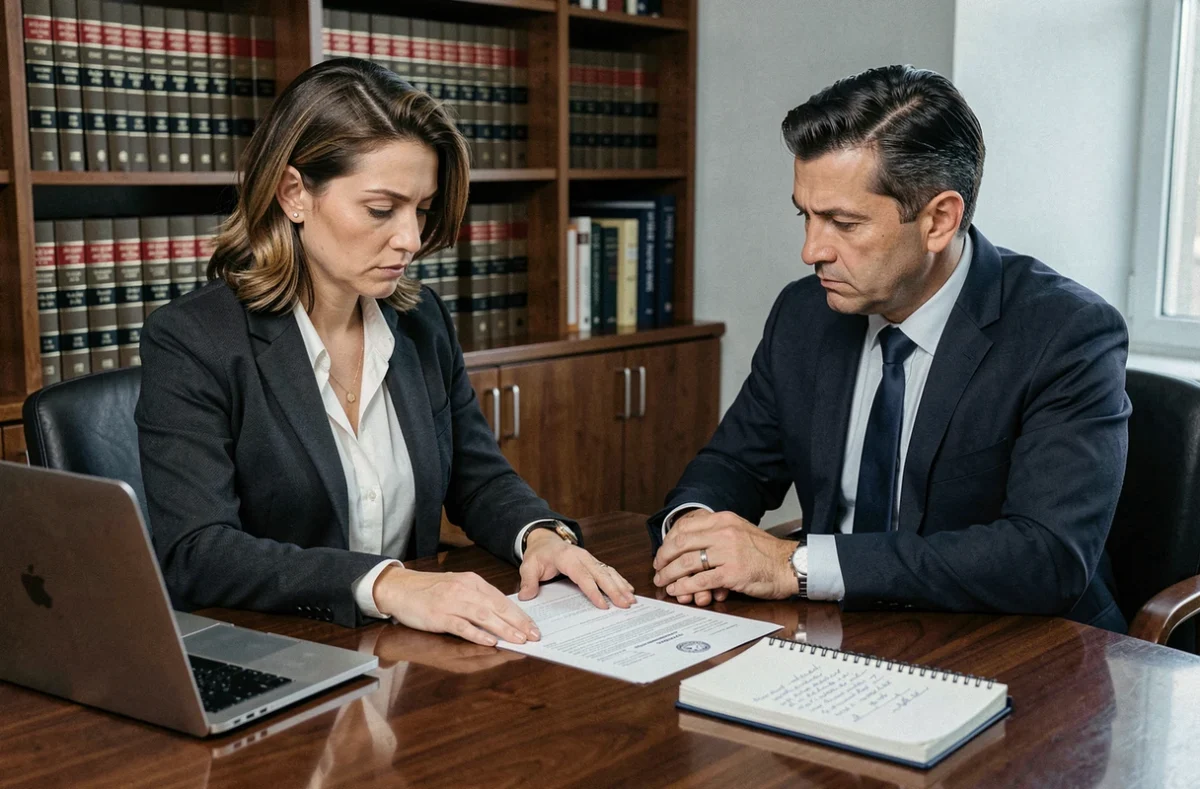 Femme consultant un avocat spécialisé en immobilier pour récupérer un acompte versé à un promoteur en faillite