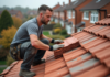 Tuiles en terre cuite ou en béton : comment opter pour la couverture idéale ? Ouvrier couvreur inspectant des tuiles en terre cuite sur un toit résidentiel