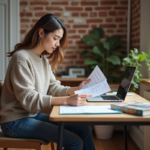 Logement étudiant : résidence secondaire ou pas ? Ce qu’il faut savoir Jeune étudiante dans son appartement en train de lire des papiers de location