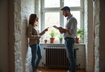 Radiateurs : Comment faire changer les radiateurs par le propriétaire ? Femme discutant près d'un radiateur dans un appartement