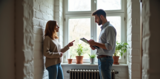 Radiateurs : Comment faire changer les radiateurs par le propriétaire ? Femme discutant près d'un radiateur dans un appartement