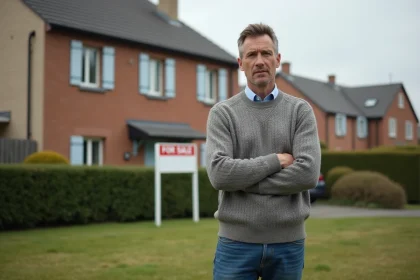 Homme pensif devant maison en vente à SaintNazaire