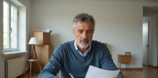 Déclarer une maison vide aux impôts : étapes et conseils pratiques Homme concentré remplissant ses papiers d'impots à la maison