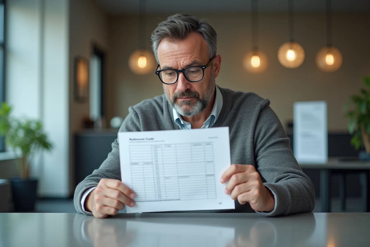 Homme tenant un code Action Logement dans un bureau