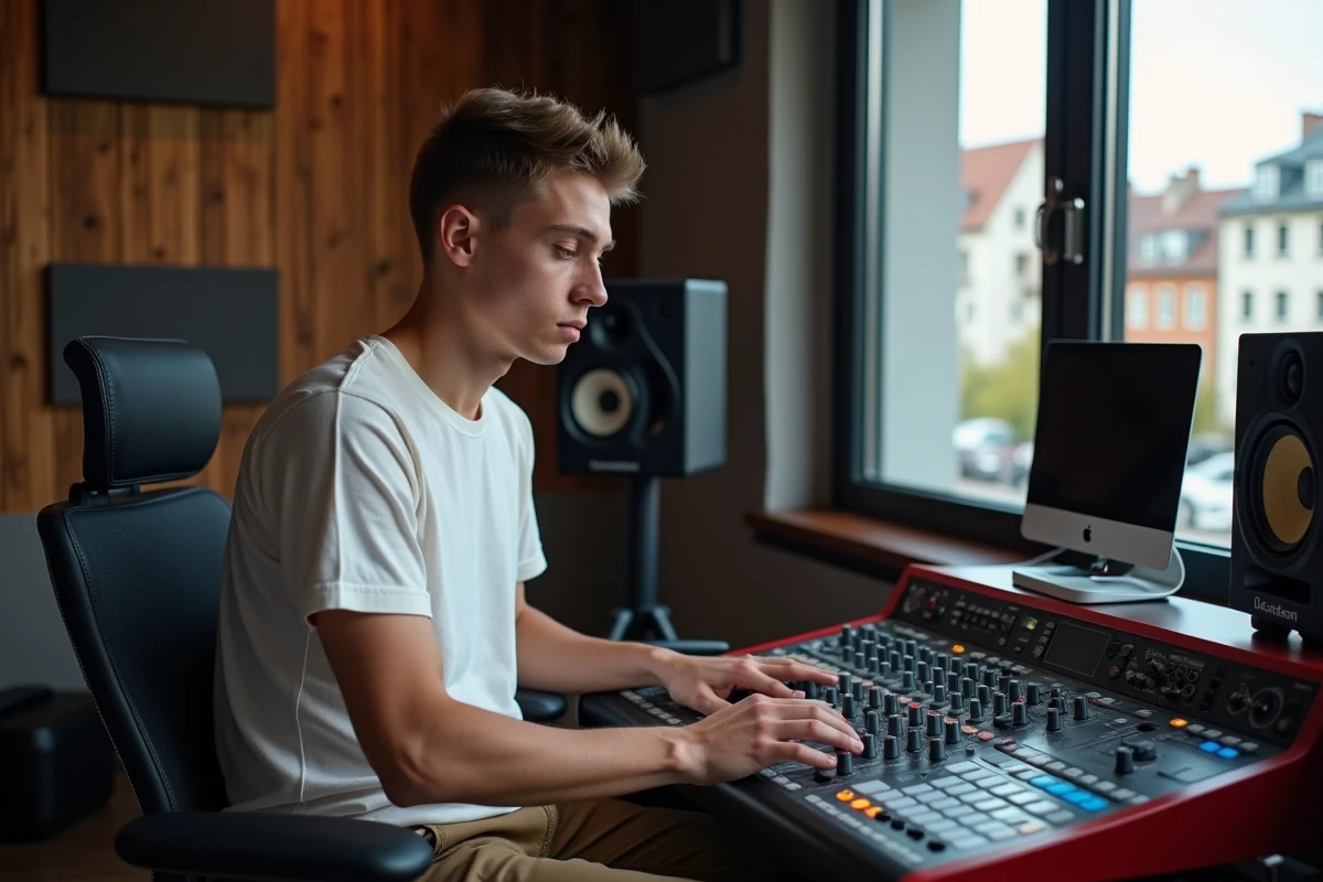 Jeune homme en studio d