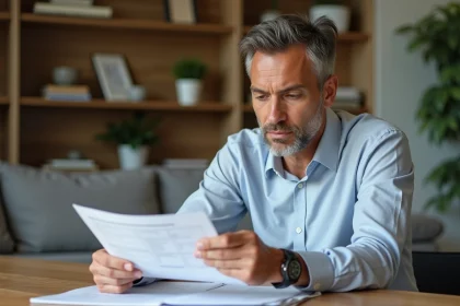 Proprietaire immobilier en business casual à table