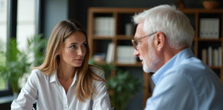 Prêt garanti vs hypothèque : différence, avantages et inconvénients à connaître Femme et homme d'affaires discutant à une banque