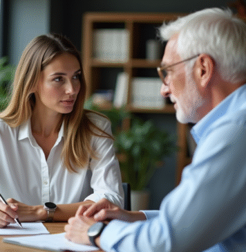 Prêt garanti vs hypothèque : différence, avantages et inconvénients à connaître Femme et homme d'affaires discutant à une banque
